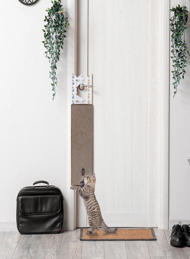 Dansydaisy 4 Pcs 15 Inch Door Hanging Cat Scratcher Cardboard Cat Scratching Board Reversible Door Hanger Scratcher Kitty Scratching Post Pad Mat for Indoor Doorknob Wall Floor - Image 5